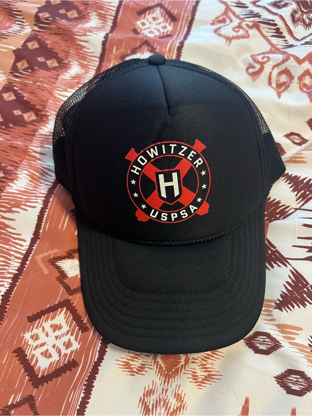 Howitzer USPSA Black Trucker Hat with Red Logo
